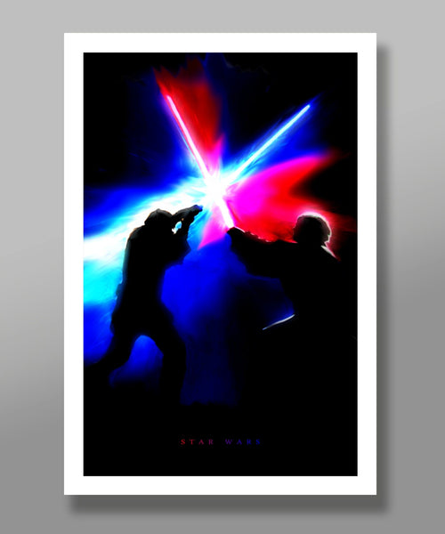 Force Inspired Movie Poster - Star Wars Light Side VS Dark Side Abstract Edition 1 - Print 262 - Home Decor