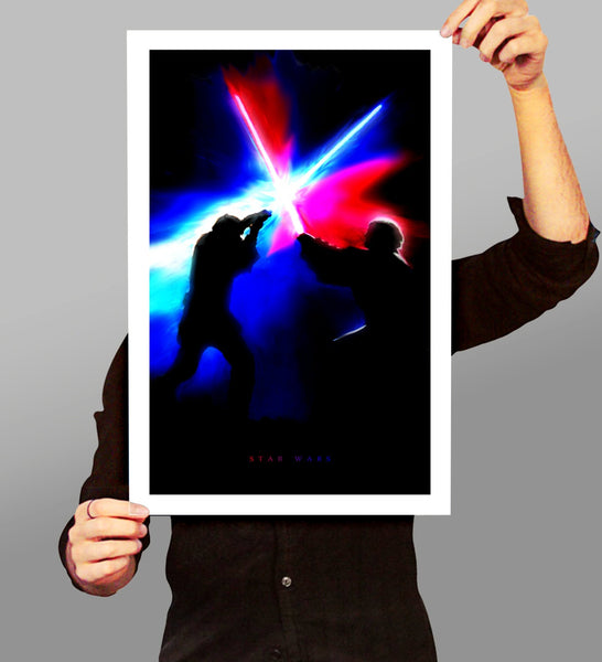 Force Inspired Movie Poster - Star Wars Light Side VS Dark Side Abstract Edition 1 - Print 262 - Home Decor