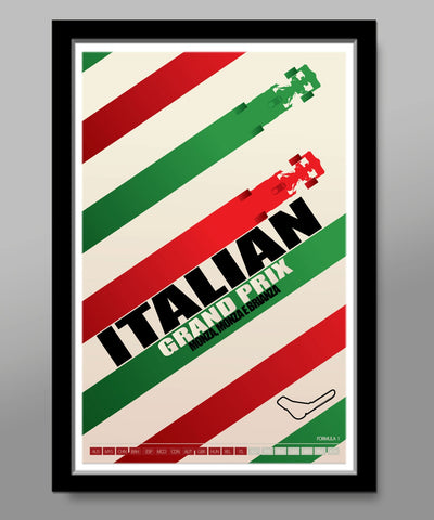 Italian Grand Prix Race Inspired Vintage Style Minimalist Poster - Print 279 - Home Decor