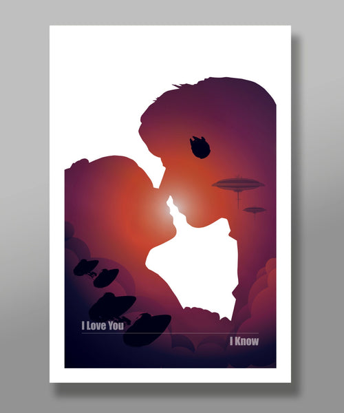 Han + Leia  Inspired Minimalist Star Wars Movie Poster - I love You. I know. -  Home Decor