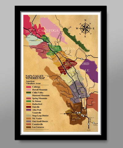 Napa Valley Wineries Poster - (Print 311) - Home Decor