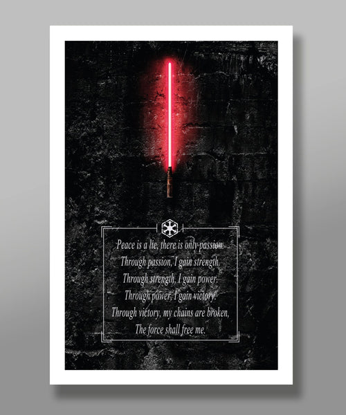 Jedi Code VS Sith Code Inspired Poster Set - Print 338 - Home Decor