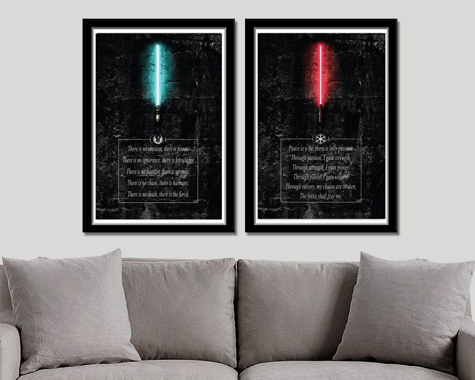 Jedi Code VS Sith Code Inspired Poster Set - Print 338 - Home Decor