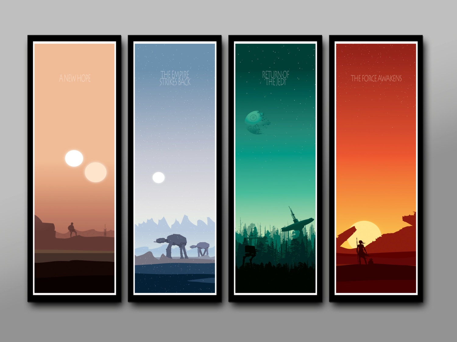 Force Inspired - Star Wars Sunset Collection//Plus Force Awakens//Long Series - 12 x 36 Inches - Print 333 -