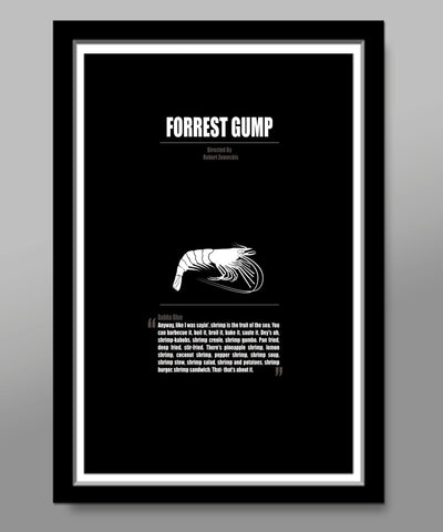 Forrest Gump Shrimp Lovers Minimalist Quoted Movie Poster - Home Decor