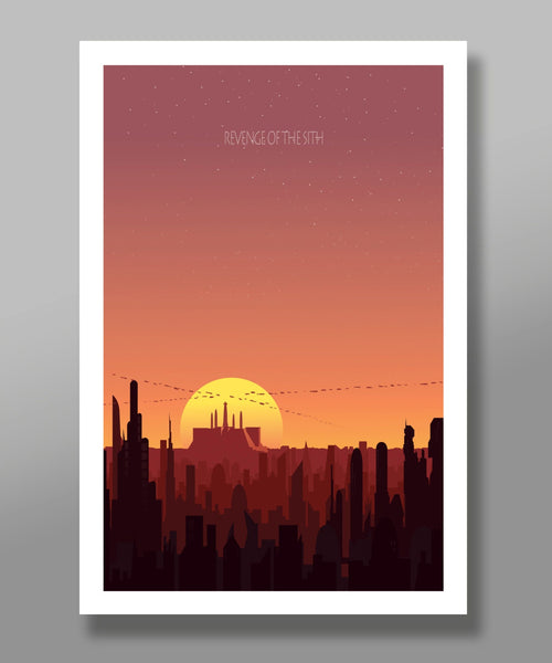 Force Inspired - Star Wars Inspirited - Sunset Minimalist Movie Poster Set - Episodes 1,2, & 3 - Sunset Collection - Print 237 - Home Decor