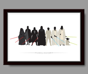 Jedi/Sith Inspired Lords & Masters - Minimalist Poster - Poster 160 - Home Decor