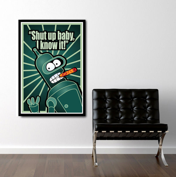 Saucy Robot Futurama Pop Art Poster - Print 344 - Home Decor