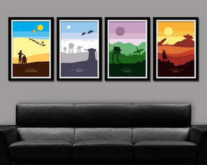 Force Inspired - Star Wars Inspirited - Skyline Series - Minimalist Movie Poster - Edition IV, V, VI & VII - Home Decor