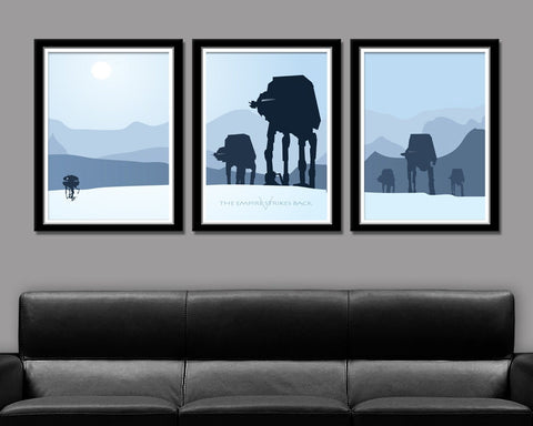 Star Wars Inspired - Hoth Tribute - Minimalist Movie Poster Set - Edition Two - Home Decor