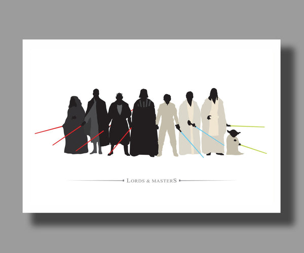 Jedi/Sith Inspired Lords & Masters - Minimalist Poster - Poster 160 - Home Decor